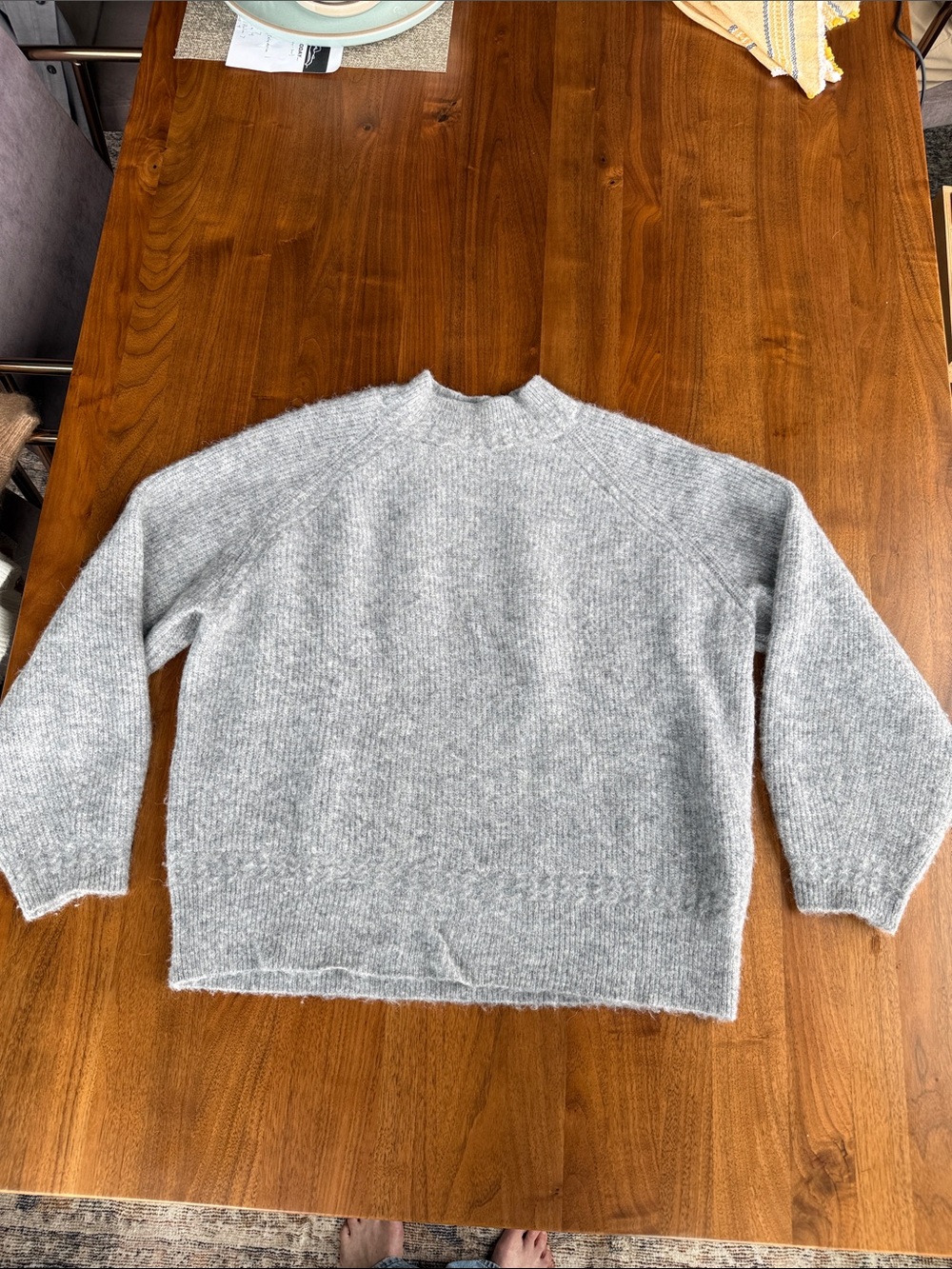 Sézane Otis Sweater - Mottled Gray - Size L